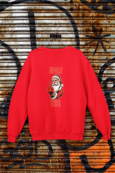 MG Jingle This Printed Cotton Long Sleeve 3 Thread Sha Fleece-Lined Nisex Swe...