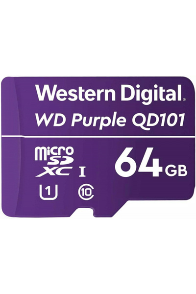 Universal Card de memorie microSDXC Western Digital WD Purple QD101, 64Gb, Clasa 10 / UHS-1 U1 WDD064G1P0C