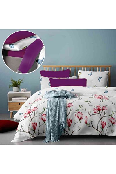 Dormisete DHome Renforce Magnolia Bedding Set 240x260 + 200x220 + 2x50x70 cm