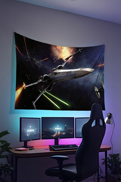 RUGRUMBA غطاء جدار حرب النجوم - تصميم مستوحى من الأفلام، قماش عالي الجودة، سج...