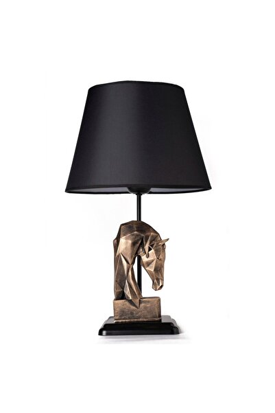 Asir metal table lamp, black and copper, H50 cm