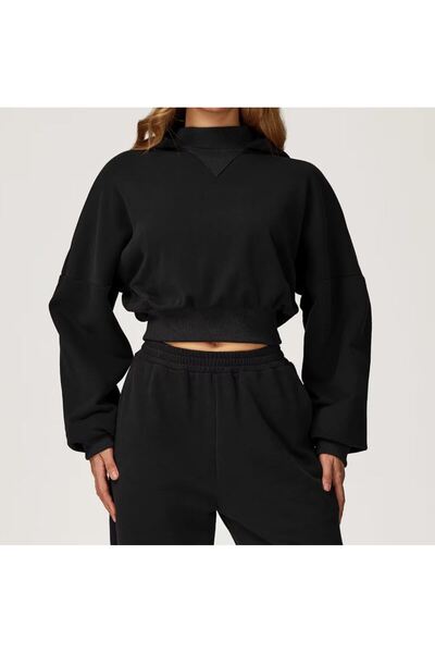 OEM Relaxed Fit Wide-Leg Sweatpants and Cropped Hoodie Set