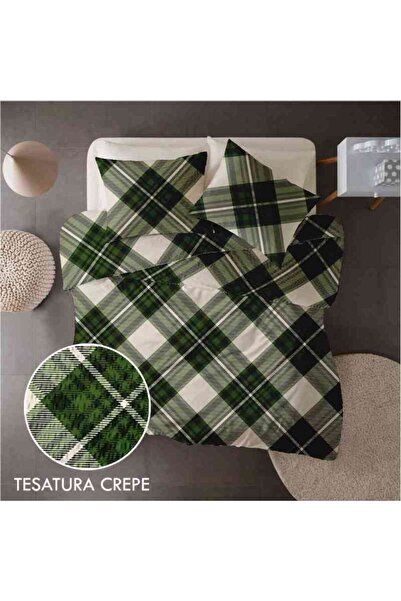 Dormisete DHome Crepe bedding set 220x230 sheet + duvet cover 180x210 + 2 pillowcases 50x70, Green Forest