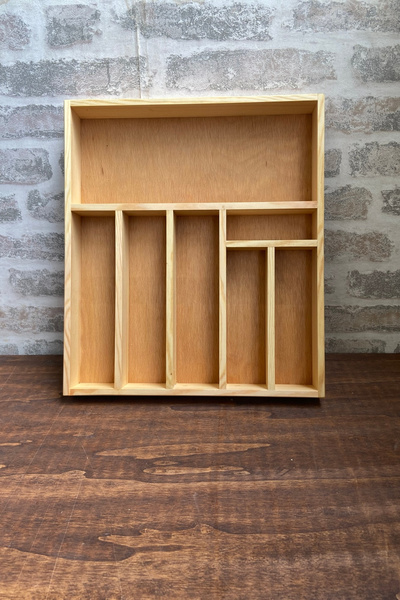 ayfiwood 35X40 cm Wooden Cutlery Holder Inside Drawer Dinnerware and Serving Utensils Organizer