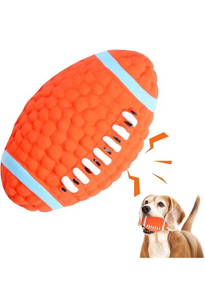 AZONEE لعبة كرة الرجبي للكلاب غير القابلة للتدمير والصوت - قابلة للطفو ومتينة