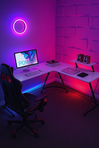 SADANHOME مكتب اللعاب زاوية - 120+120 سم - ابيض