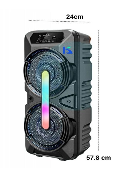 grecitnice Portable Bluetooth Speaker GTS 1621, 2x6.5”, RGB, FM Radio, USB, MicroSD