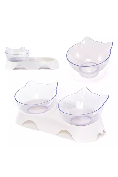 Gonga Double pet bowl, transparent, Gonga® Transparent