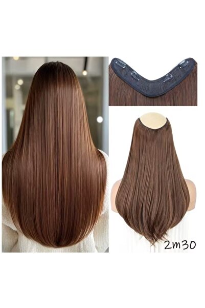 OEM Hair Extensions with 4 Clips, V Shape Half Head, Satin, 45 cm, Set