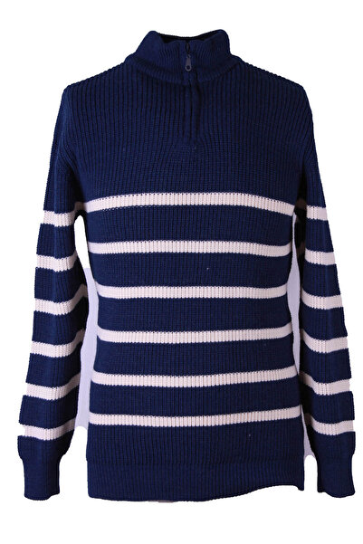 trender Half Zip Thessaloniki Knitted Multi-Colored Men's Sweater 7701