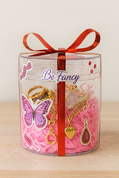 Be Fancy Sürpriz Çelik Takı Kavanozu (Mika) S Boy 5 Ürün Hediyelik Set
