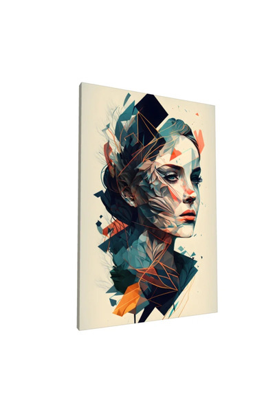 PozaTablou Pictură pe pânză: Portret abstract cu elemente geometrice 80x120 cm