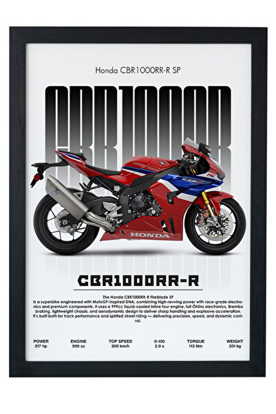 gxe.art Pictură cu poster cu cadru din lemn Honda CBR1000RR-R Fireblade SP – ...