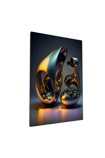 PozaTablou Pictură pe pânză: Forme metalice iluminate în tonuri calde 80x120 cm