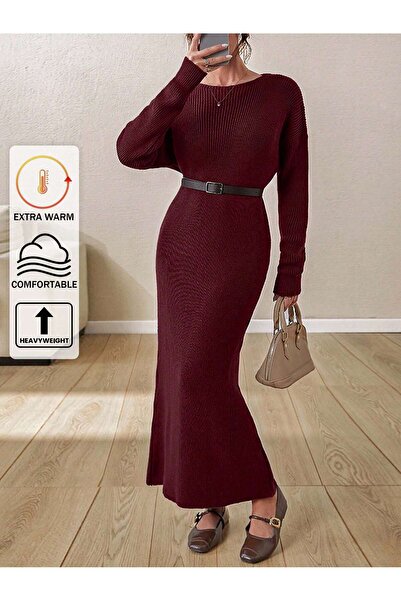 MARLİNG Triko Elbi̇se Bordo