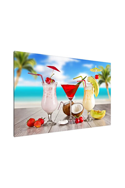 PozaTablou Pictură pe pânză - Bucurie tropicală: Băuturi la malul mării (120x80 cm)