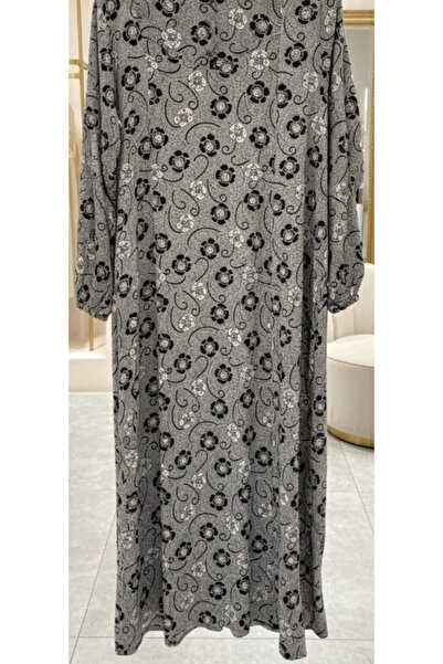 fariza tekstil Φόρεμα χιτζάμπ από βισκόζη με φαρδιά γραμμή και σχέδιο ρόμπας