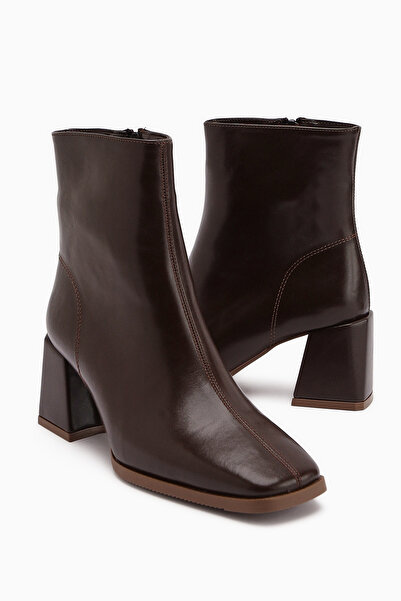 Limoya Γυναικείες μπότες με τακούνι Margot Brown Blunt Toe