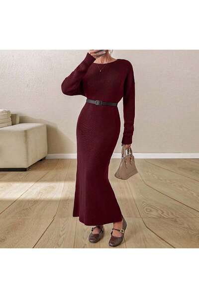 MARLİNG Triko Elbi̇se Bordo