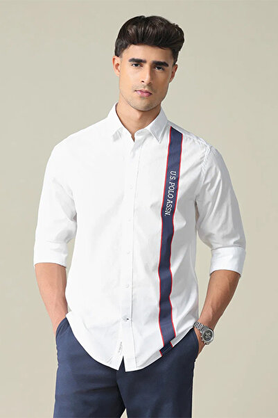 U.S. Polo Assn. Mens Vertical Striped Tailored Fit Cotton Shirt