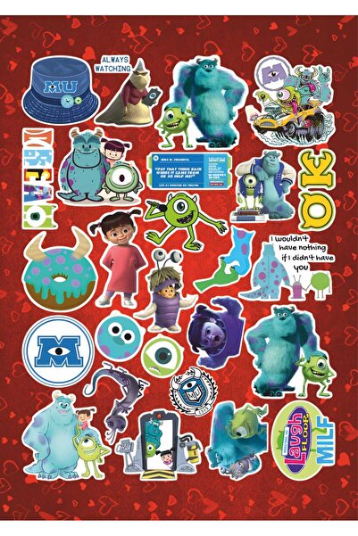 hediyenebak Sevimli Canavarlar Sticker Seti | Laptop Ajanda PC Tablet Telefon...