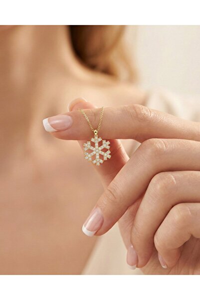 İNDİGO TAKI Kar Tanesi 14 Ayar Altın Kolye