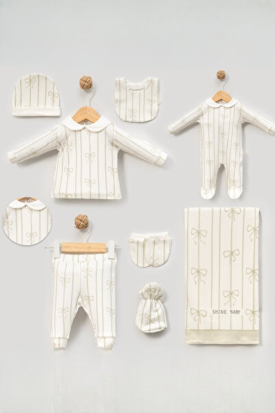 Cherub Baby Bow-Tie Striped Boxed Baby Newborn Hospital Release Bodysuit Set