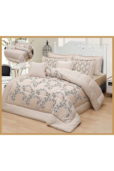 SADANHOME مفرش صيفي حشوة ثابتة مخيطة- 4 قطع - نفر ونص