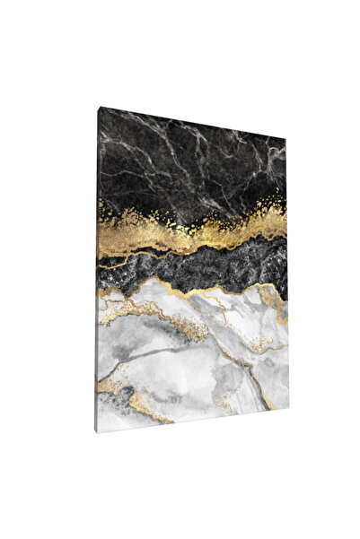 PozaTablou Pictură abstractă pe pânză cu aur și marmură 80x110 cm