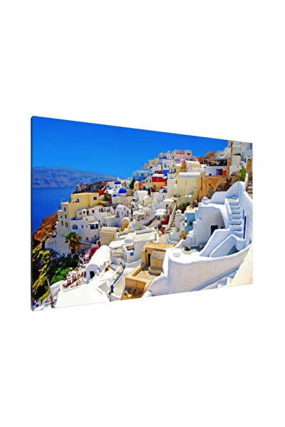 PozaTablou Pictură pe pânză: Simetria liniștită a orașului Santorini 120x80 cm