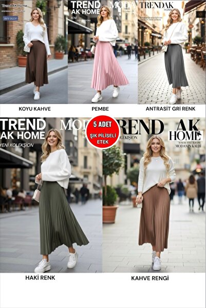 OSKAR FIRÇA Elastic Waist Pleated Skirt - 5 Colors (Standard Size) (5 Pieces)