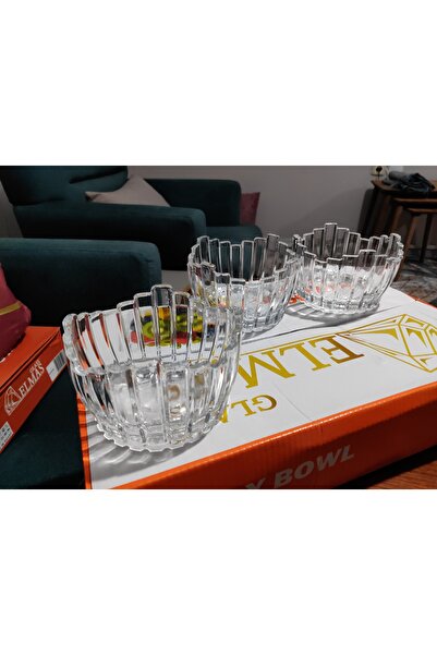 ORTAKÖY CENNETİ 6 Pcs Glass Dessert Salad Fruit Bowls Stylish New Design 200 Cc Volume 10 cm Mouth Diameter 6 cm Height