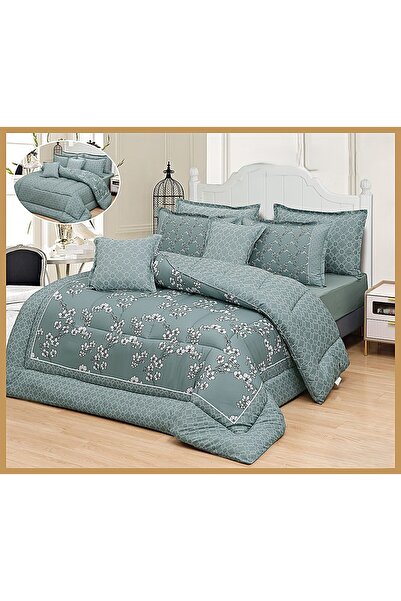 SADANHOME Summer bedspread with fixed, sewn-in filling - 4 pieces - Single an...