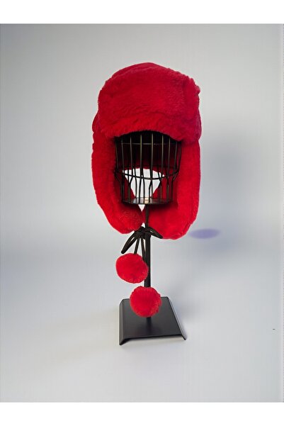 bynesmarin Peluş Kulaklıklı Ponponlu Şapka