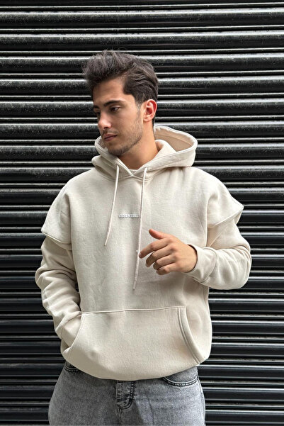 thesunfyre Men's Hooded Plump Fabric Oversized Sweatshirt