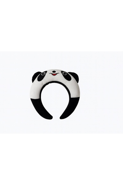 facnspt Coroană de pluș cu model panda – Accesoriu de păr drăguț și moale