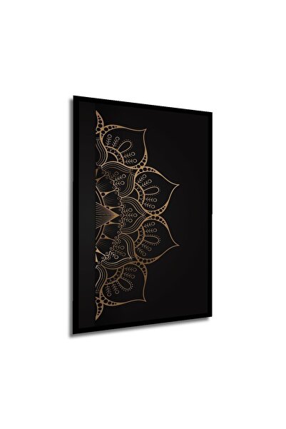 Caddemia Tablou decorativ din lemn cu aspect de ramă, pătrat, cu model Mandal...