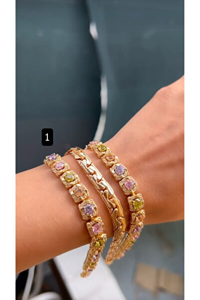 XUPING JEWELRY Jewelry Store Model Vip Series Colorful Zircon Stone Steel Bracelet Item Number 1 17+2 cm