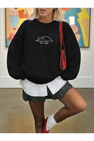 ArtYus Tricou unisex cu mânecă lungă NOT TODAY Transfer cu imprimeu Mărime ma...