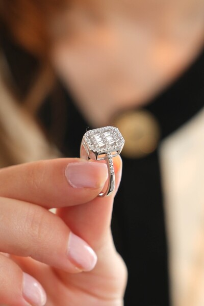 Kiriş Gümüş 925 Ayar Gümüş Baget Modeli Kadın Gümüş Yüzük