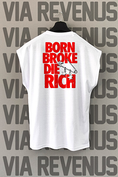 Vordevia Born Broke Die Rich Tricou Sport cu Sân Zero 100% Bumbac