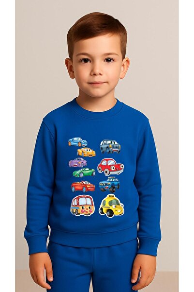 playwear Παιδικό Φούτερ Σετ με στάμπα MULTI-CAR για Κορίτσια και Αγόρια, με λ...