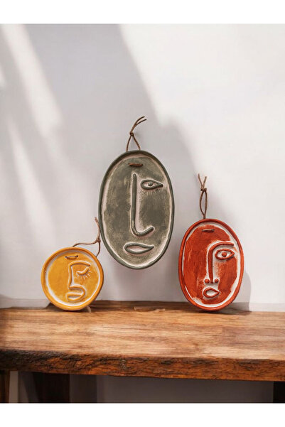 Intangible Face 3-Piece Colorful Concrete Wall Decor