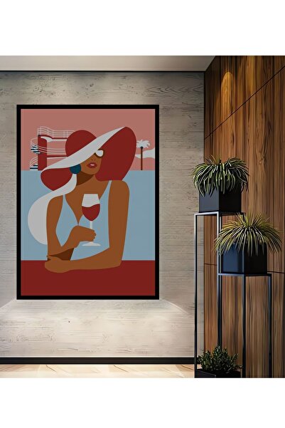 Caddemia Tablou decorativ din lemn, cu aspect de ramă, cu pălării de damă și ...