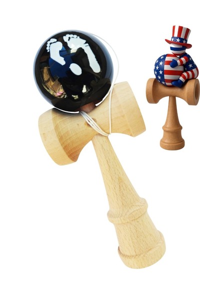 Brasoveanul Urias wood Kendama, Wooden ball + Waterproof USA Sticker for phone, 175KD
