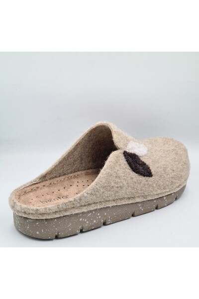 BENTO K-117.004 Camel Color Felt Anatomical Women's Winter House Slippers