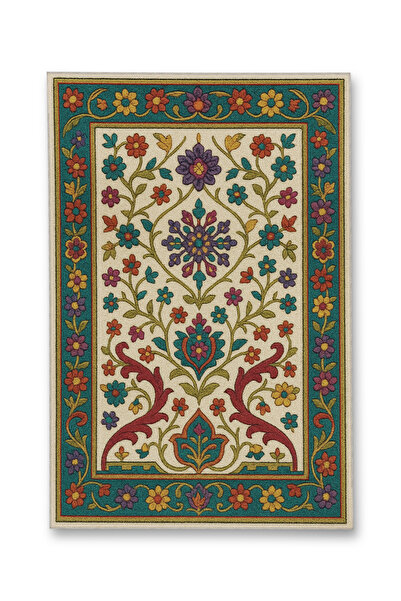 Rugs Modern Halı MOSSO Μπλε Μωβ Αποχρώσεις Έθνικ Λουλούδια με Σχέδιο Υφαντή Β...