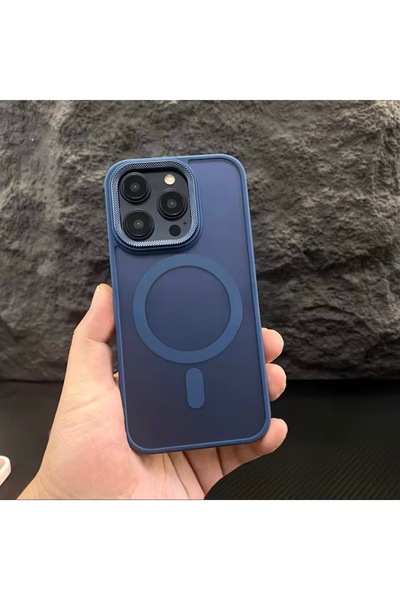 HYPERSOFT حافظة ماج سيف متوافقة مع آيفون 14 بلس (6.7 بوصة) بتفاصيل معدنية وتص...