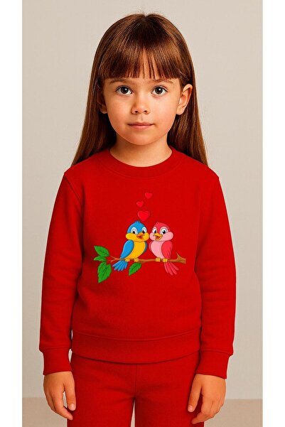 playwear Παιδικό Φούτερ 2PAPAĞAN με στάμπα για κορίτσια και αγόρια, με λαιμόκ...