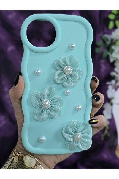 Magic Ring حافظة هاتف أنيقة متوافقة مع آيفون 14 بلس / 15 بلس بلون أخضر مائي م...